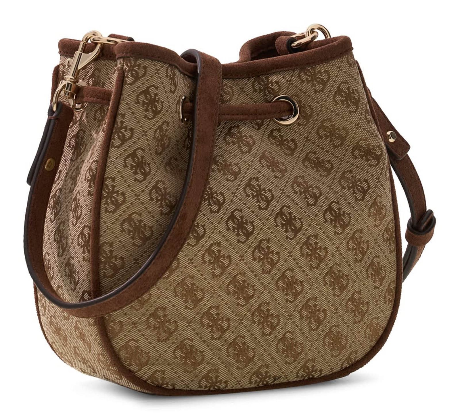 GUESS Samantha Mini Bucket Latte Logo / Brown GUESS Samantha Mini Bucket Latte Logo / Brown