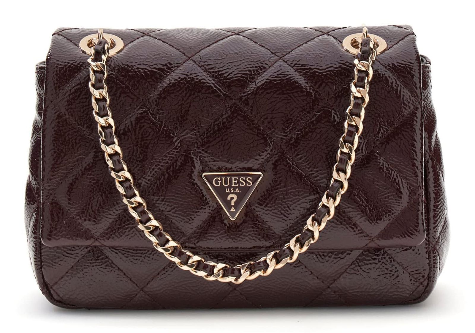 GUESS Juliet Mini Flap Bag Burgundy
