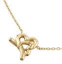 GUESS Love Bites 16-18" Embraced Hearts Necklace Yellow Gold