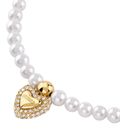 GUESS Beloved Pave Heart Bracelet S Yellow Gold