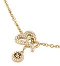 GUESS Love Bites 16-18" Pave Hearts Necklace Yellow Gold