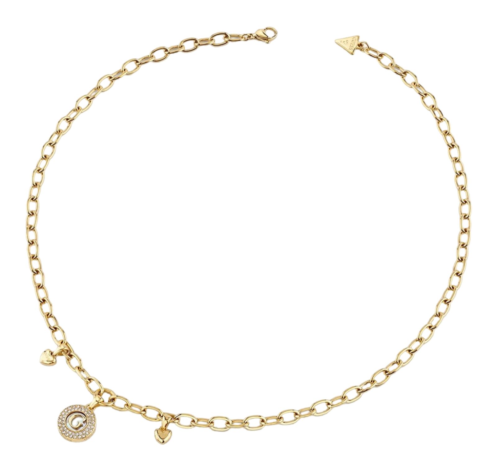 GUESS G Talisman 16-18" Pearly G Multi Charm Necklace Yellow Gold