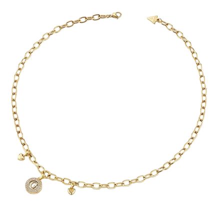 GUESS G Talisman 16-18" Pearly G Multi Charm Necklace Yellow Gold