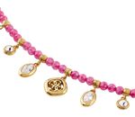 GUESS Jaipur Splendor 16-18" Beads & Charms Necklace Yellow Gold / Fuchsia GUESS Jaipur Splendor 16-18" Beads & Charms Necklace Yellow Gold / Fuchsia