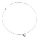 GUESS By Your Side 16-19" T-Bar Heart Necklace Rhodium