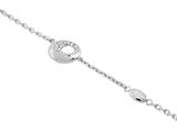 GUESS Moon Drops 12mm Coin Pave Bracelet S Rhodium