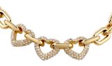 GUESS Beloved 15mm Multi Pave Hearts Bracelet S Yellow Gold GUESS Beloved 15mm Multi Pave Hearts Bracelet S Yellow Gold