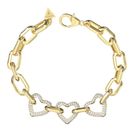 GUESS Beloved 15mm Multi Pave Hearts Bracelet S Yellow Gold GUESS Beloved 15mm Multi Pave Hearts Bracelet S Yellow Gold