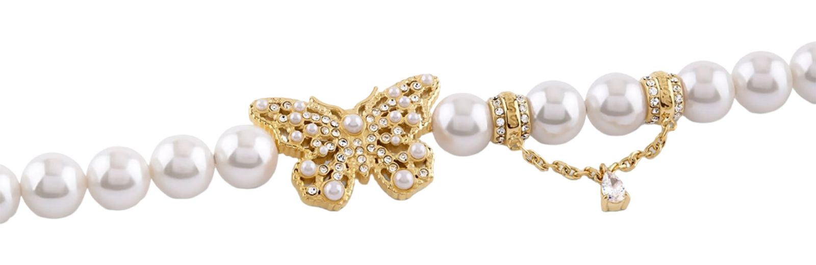 GUESS Borboleta 25mm Pearls Bracelet S Yellow Gold GUESS Borboleta 25mm Pearls Bracelet S Yellow Gold