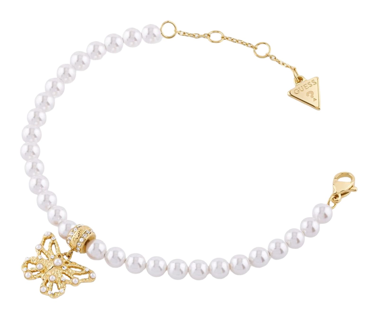GUESS Borboleta Pearls Bracelet S Yellow Gold