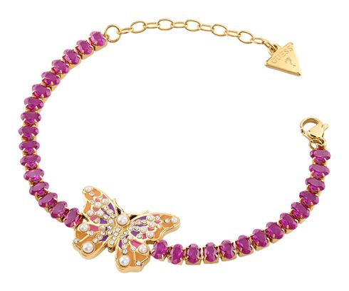 GUESS Borboleta 25mm Tennis Bracelet S Yellow Gold / Multicolor