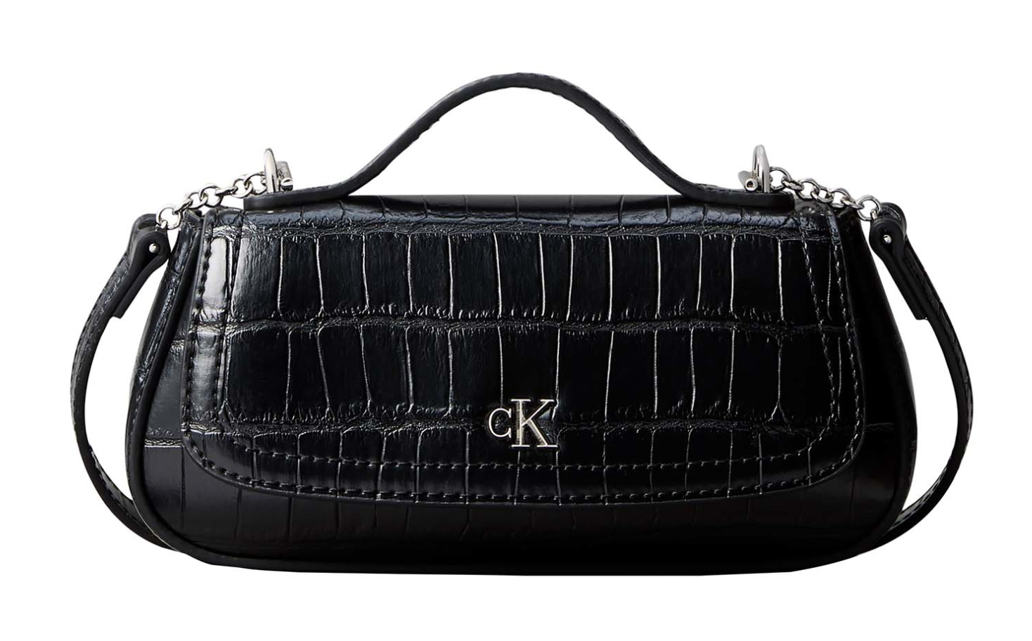 Calvin Klein CK Croc Top Handle Bag Black