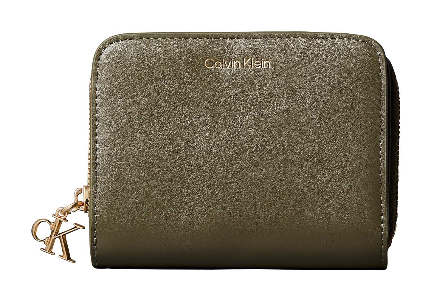 Calvin Klein Flap Zip Around Wallet M Olive Night
