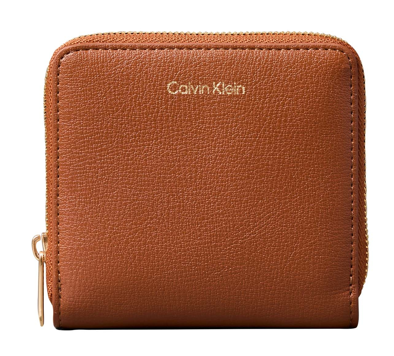 Calvin Klein Foil Logo Medium Zip Around Wallet Natural Umber