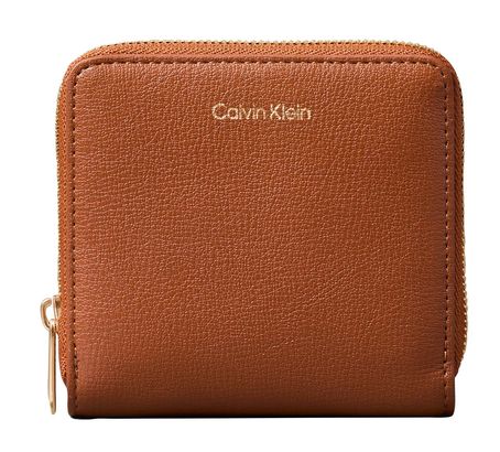 Calvin Klein Foil Logo Medium Zip Around Wallet Natural Umber