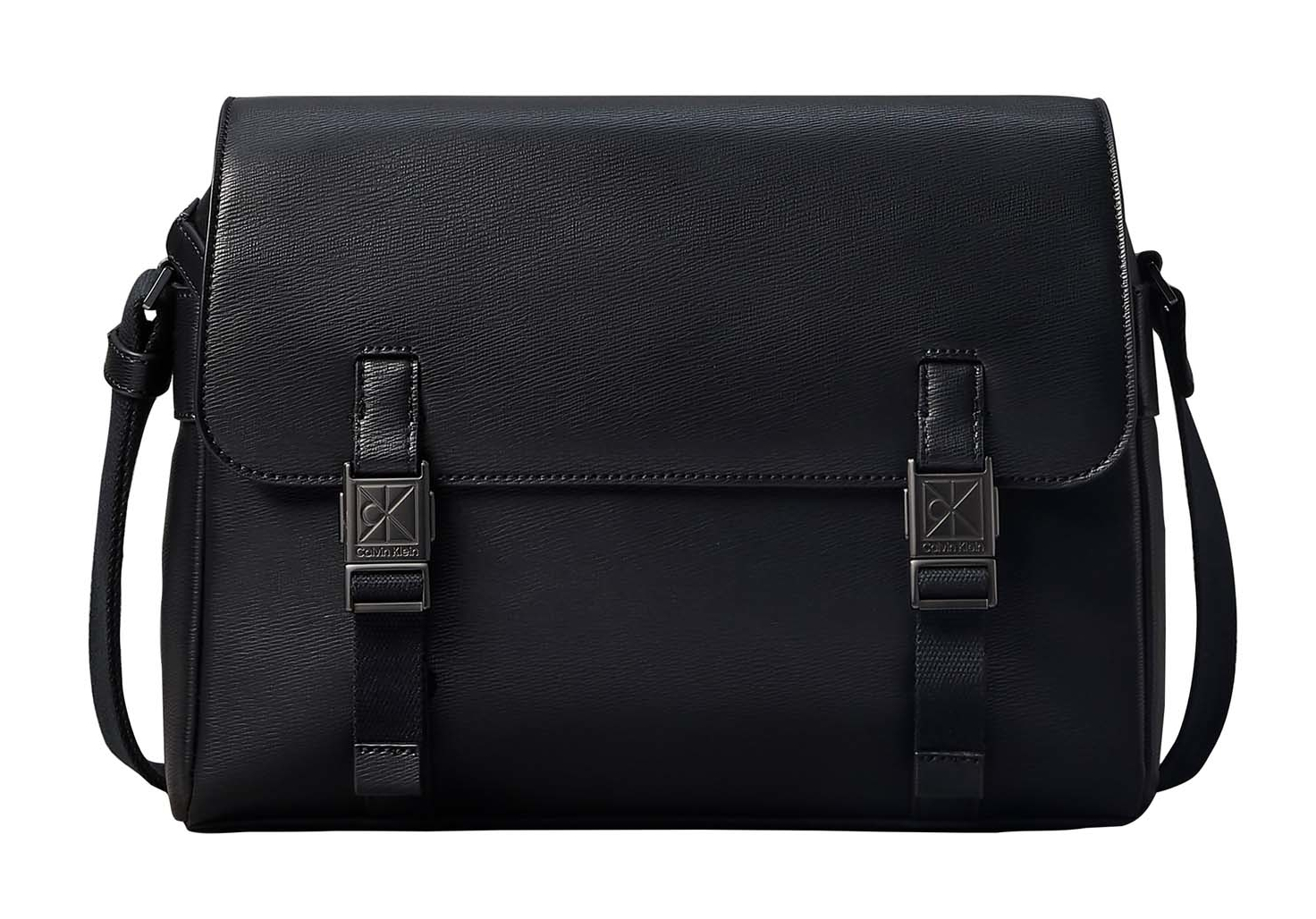 Calvin Klein Emblem Flap Messenger Black
