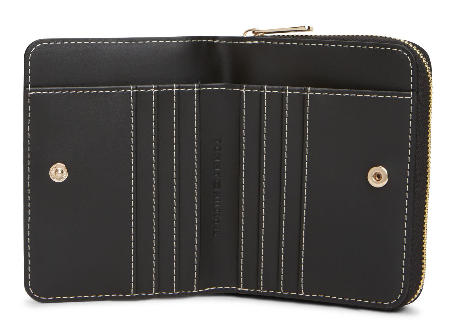 TOMMY HILFIGER TH Icon Zip Around Wallet Black Mix TOMMY HILFIGER TH Icon Zip Around Wallet Black Mix