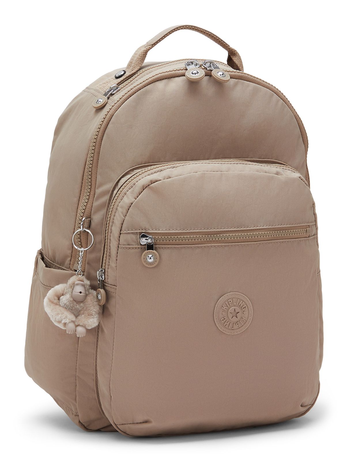 kipling Seoul Backpack L Tan Beige kipling Seoul Backpack L Tan Beige