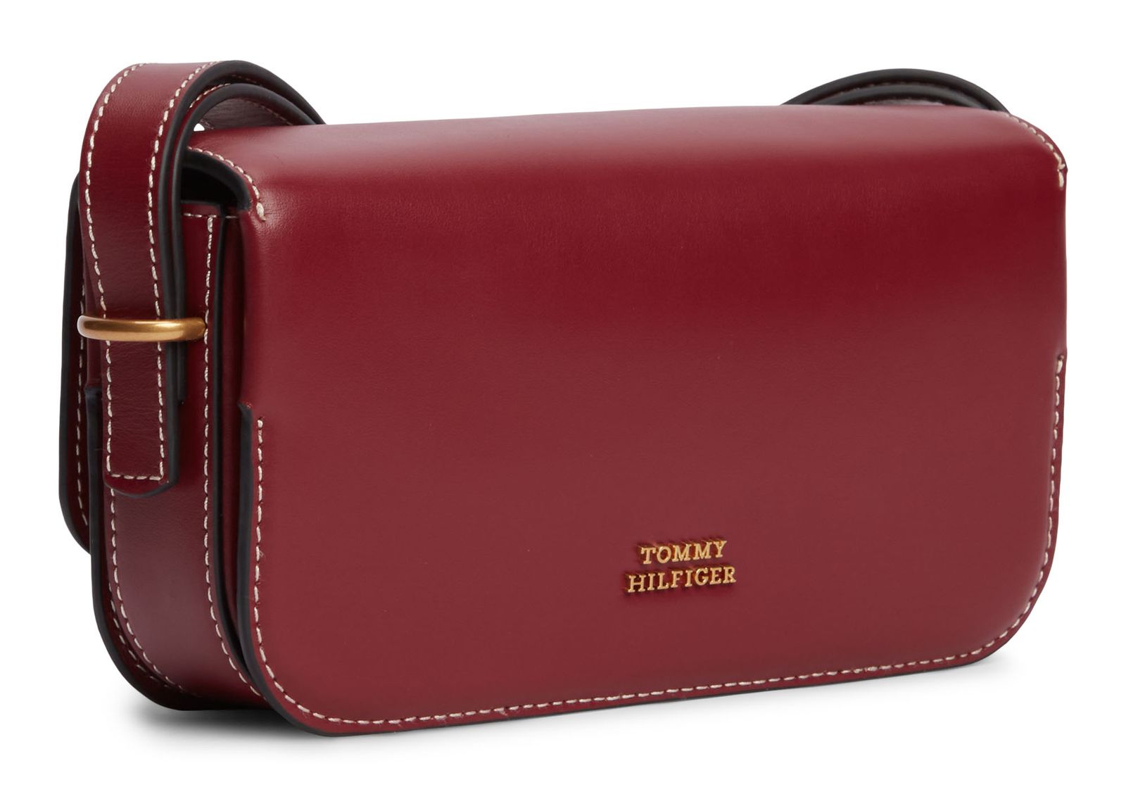 TOMMY HILFIGER TH Script Flap Crossover Bag Oxblood TOMMY HILFIGER TH Script Flap Crossover Bag Oxblood