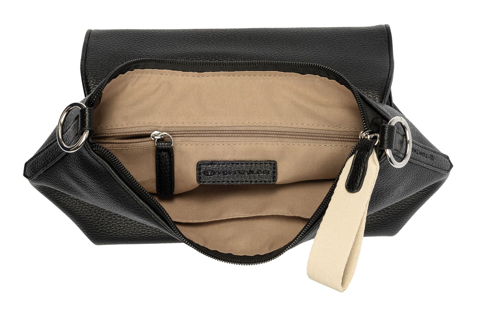 TOM TAILOR Fania Flap Bag Top Zip S Black