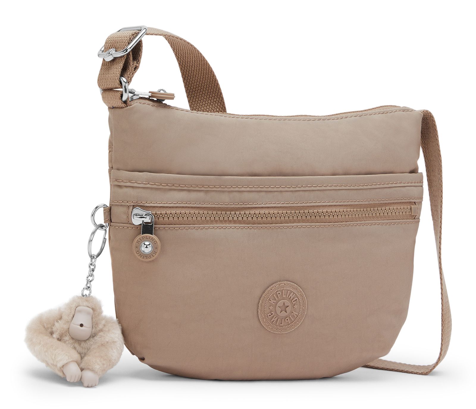 kipling Basic Eyes Wide Open Arto S Small Crossbody Tan Beige kipling Basic Eyes Wide Open Arto S Small Crossbody Tan Beige