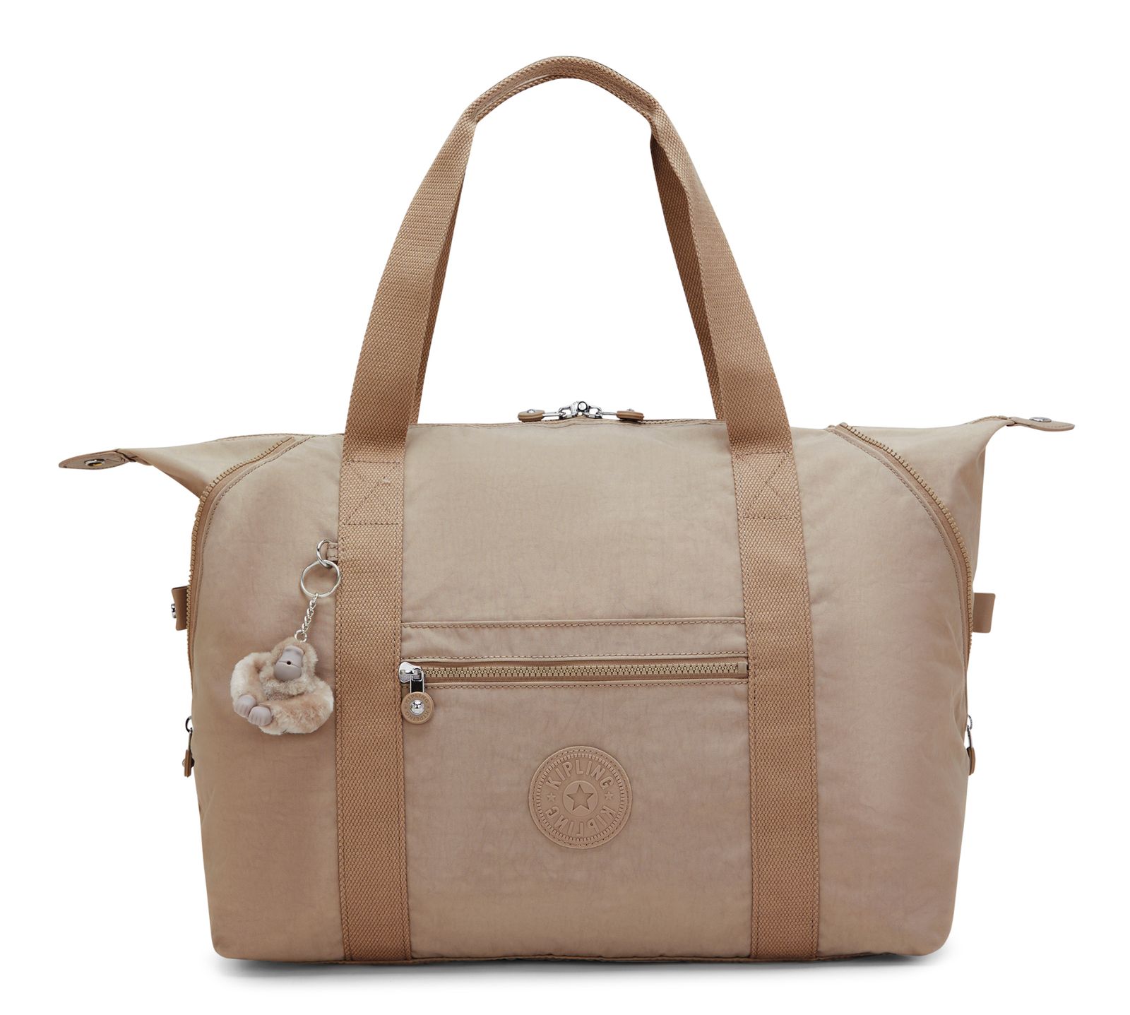 kipling Eyes Wide Open Art M Travel Tote Tan Beige