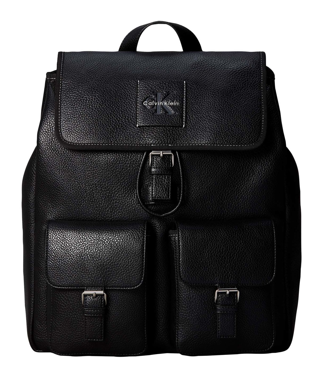 Calvin Klein Bold Pebble Flap Backpack Black
