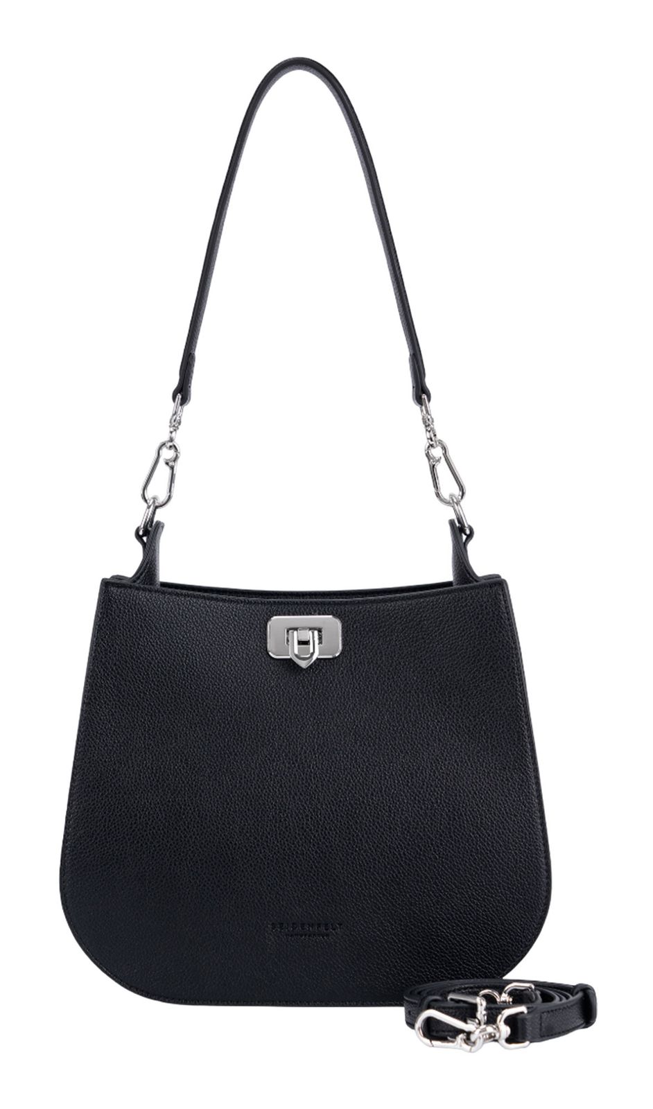SEIDENFELT MANUFAKTUR Nelma Midi Hobo Bag Black