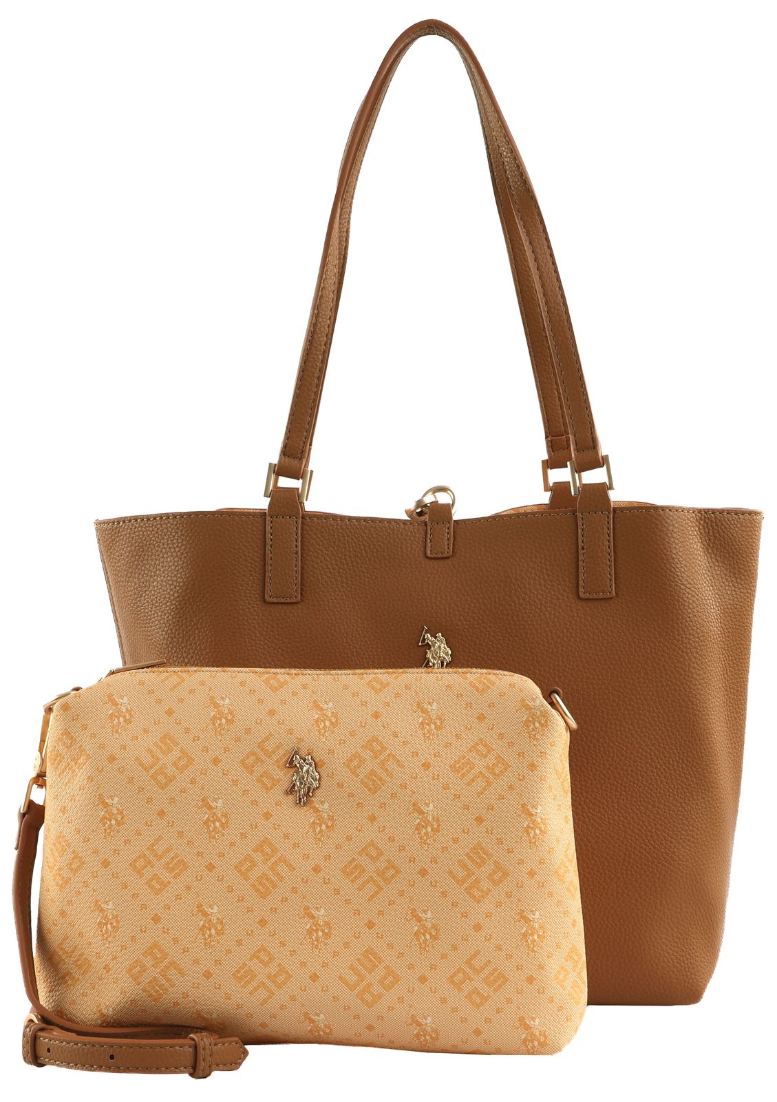 U.S. POLO ASSN. Malibu Shopping Bag M Brown Sugar