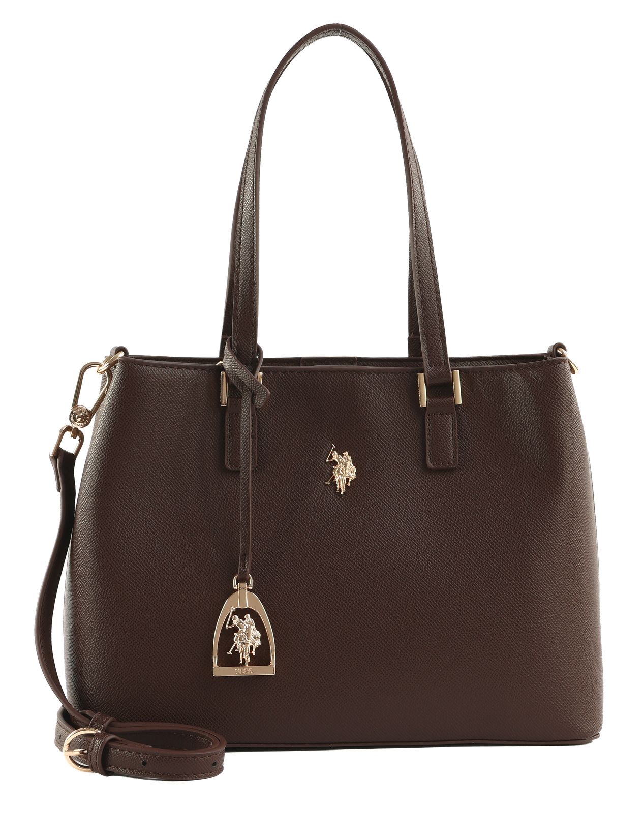 U.S. POLO ASSN. Jones Double Handle Bag Dark Brown