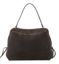 abro Leather Suede Necessity Big Shoulder Bag Dark Brown abro Leather Suede Necessity Big Shoulder Bag Dark Brown