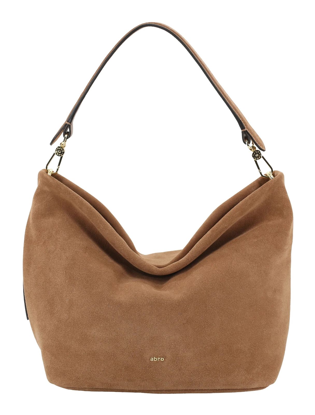 abro Leather Suede Ebony Big Shoulder Bag Cappuccino