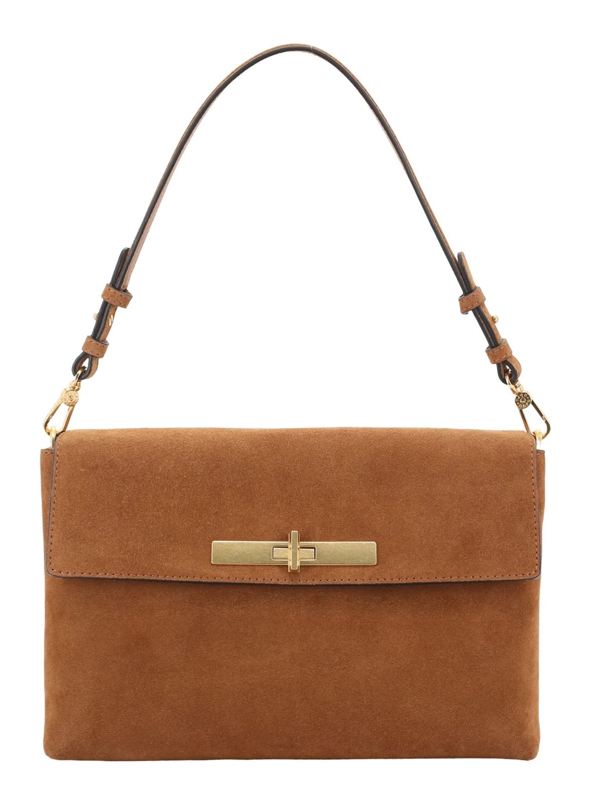 abro Leather Suede Twist Shoulder Bag Cuoio