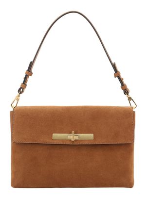 abro Leather Suede Twist Shoulder Bag Cuoio abro Leather Suede Twist Shoulder Bag Cuoio