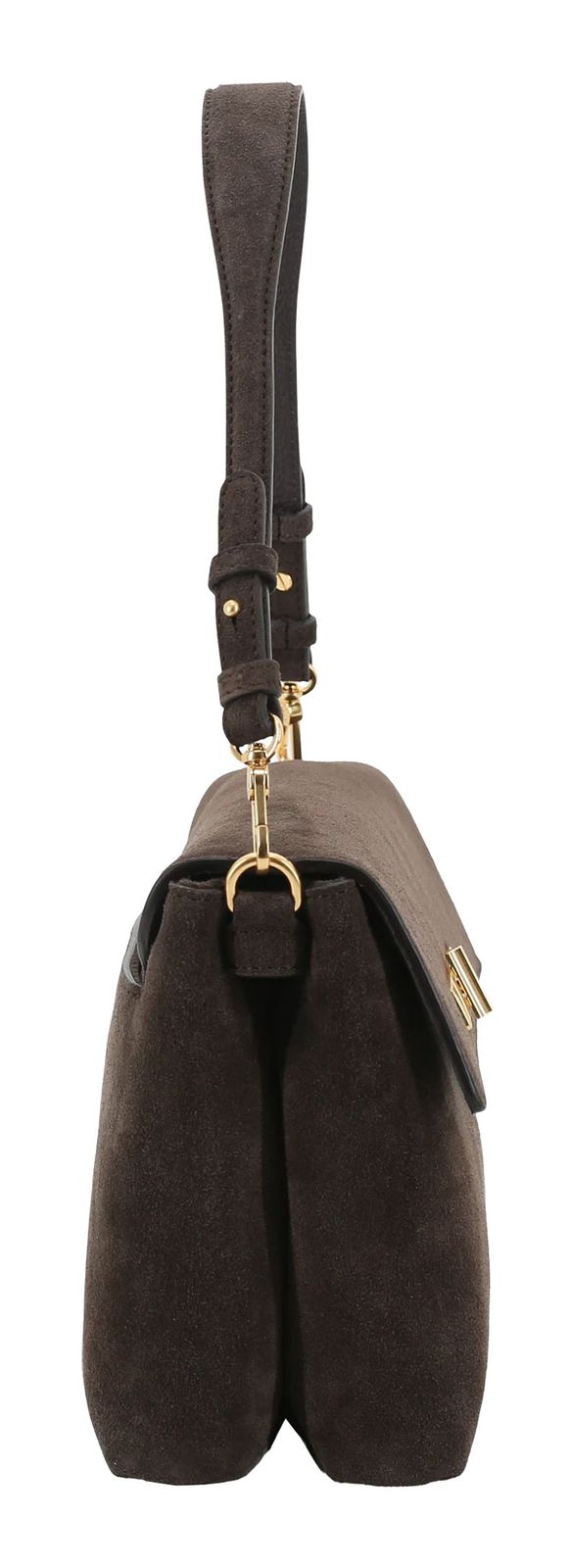 abro Leather Suede Twist Shoulder Bag Dark Brown abro Leather Suede Twist Shoulder Bag Dark Brown