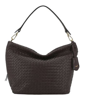 abro Leather Piuma Opaco Ebony Big Shoulder Bag Dark Brown