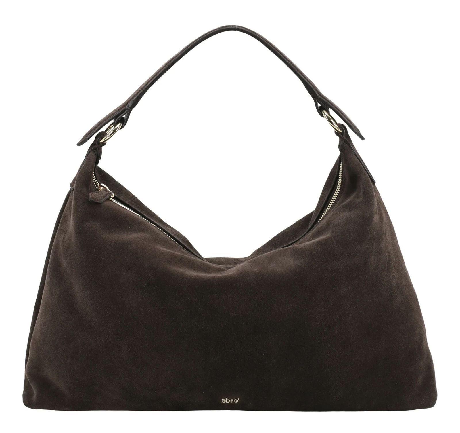 abro Leather Suede All In One Hobo Bag Dark Brown
