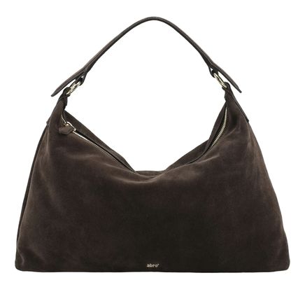 abro Leather Suede All In One Hobo Bag Dark Brown abro Leather Suede All In One Hobo Bag Dark Brown