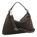 abro Leather Suede All In One Hobo Bag Dark Brown abro Leather Suede All In One Hobo Bag Dark Brown