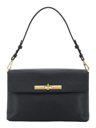 abro Leather Agave Twist Shoulder Bag Navy
