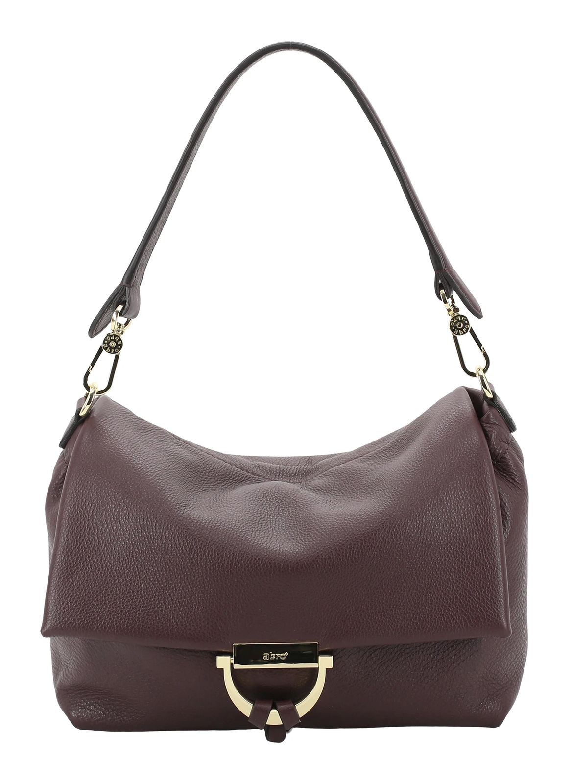abro Leather Dalia Temi Shoulder Bag M Burgundy