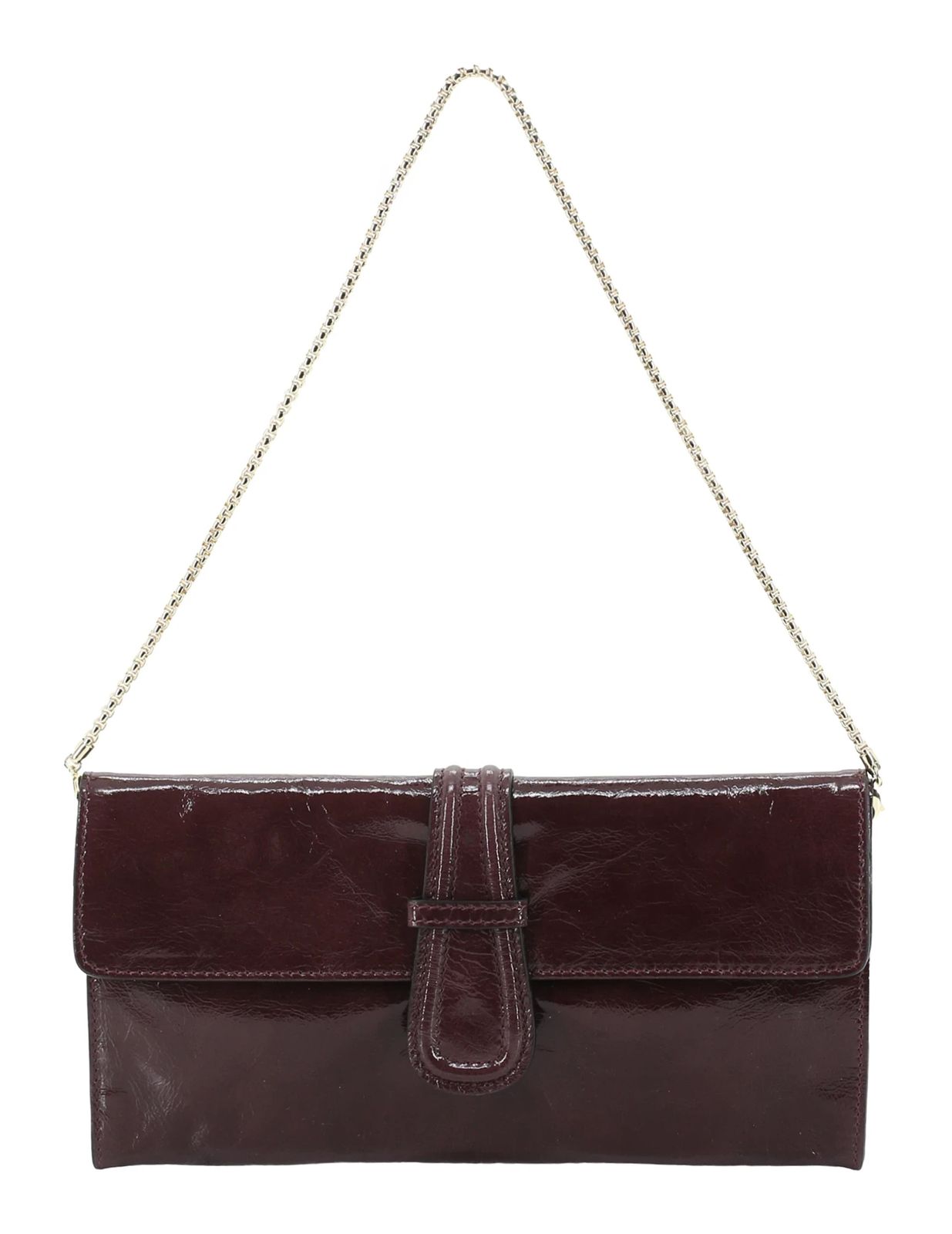 abro Leather Venice Luna Shoulder Bag Burgundy