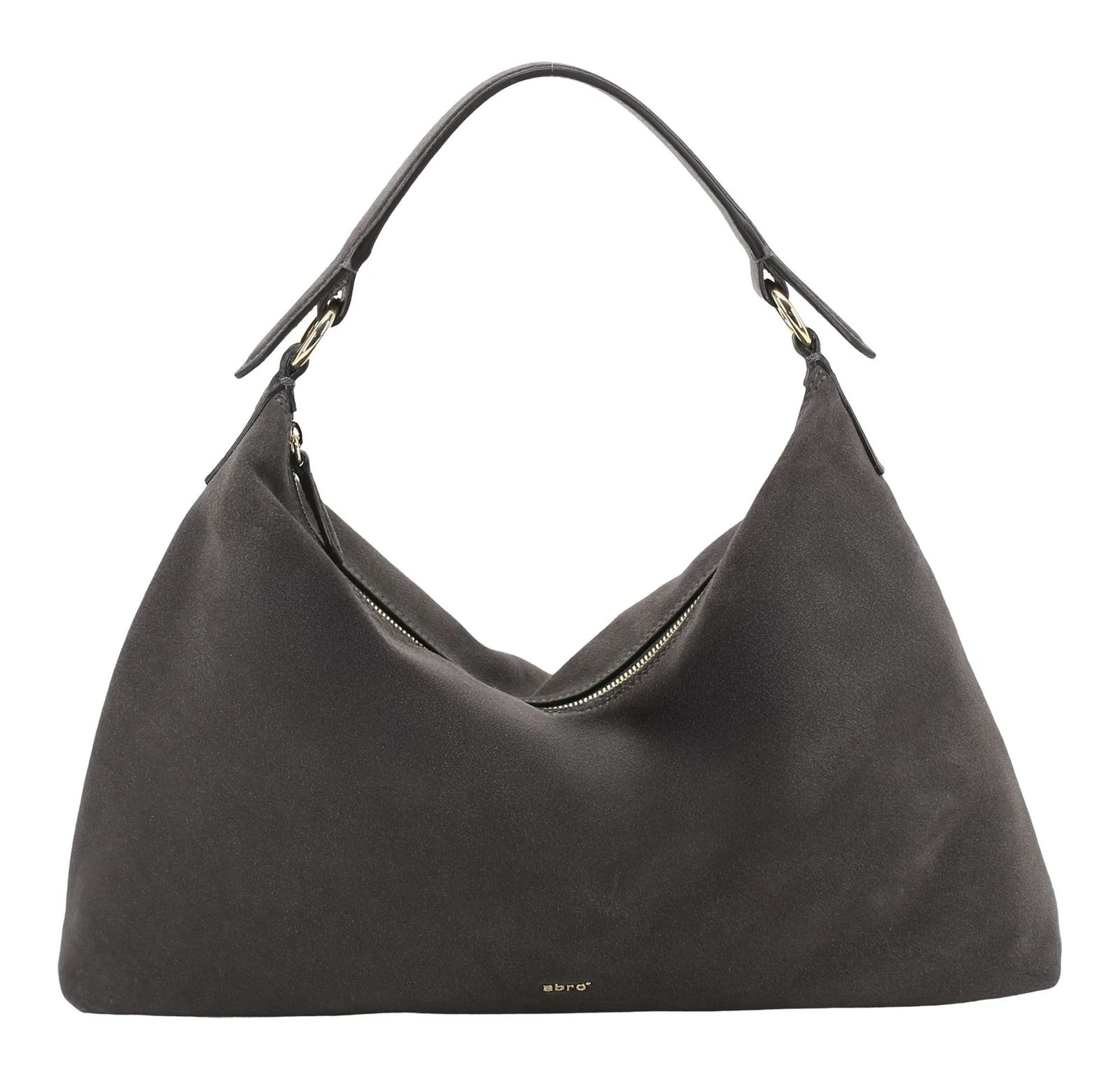 abro Leather Suede All In One Hobo Bag Grey
