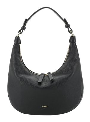 abro Leather Agave Nana Mini Hobo Bag Black / Nickel