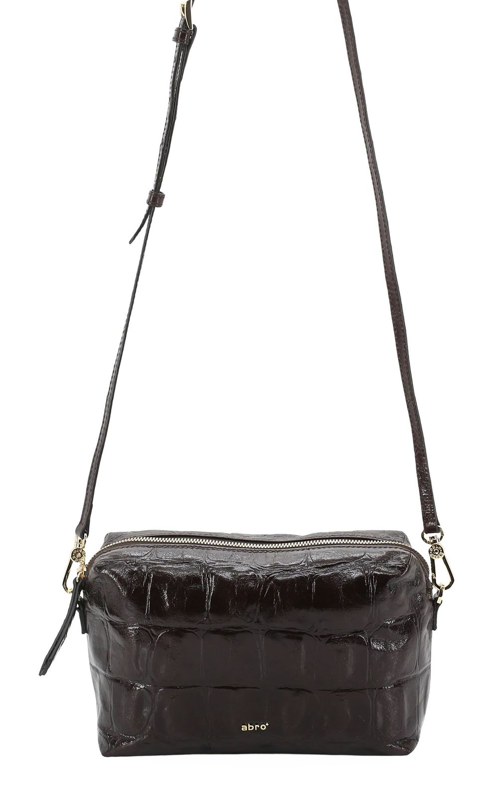 abro Leather Maxi Cocco Kaia Crossbody Bag Dark Brown abro Leather Maxi Cocco Kaia Crossbody Bag Dark Brown