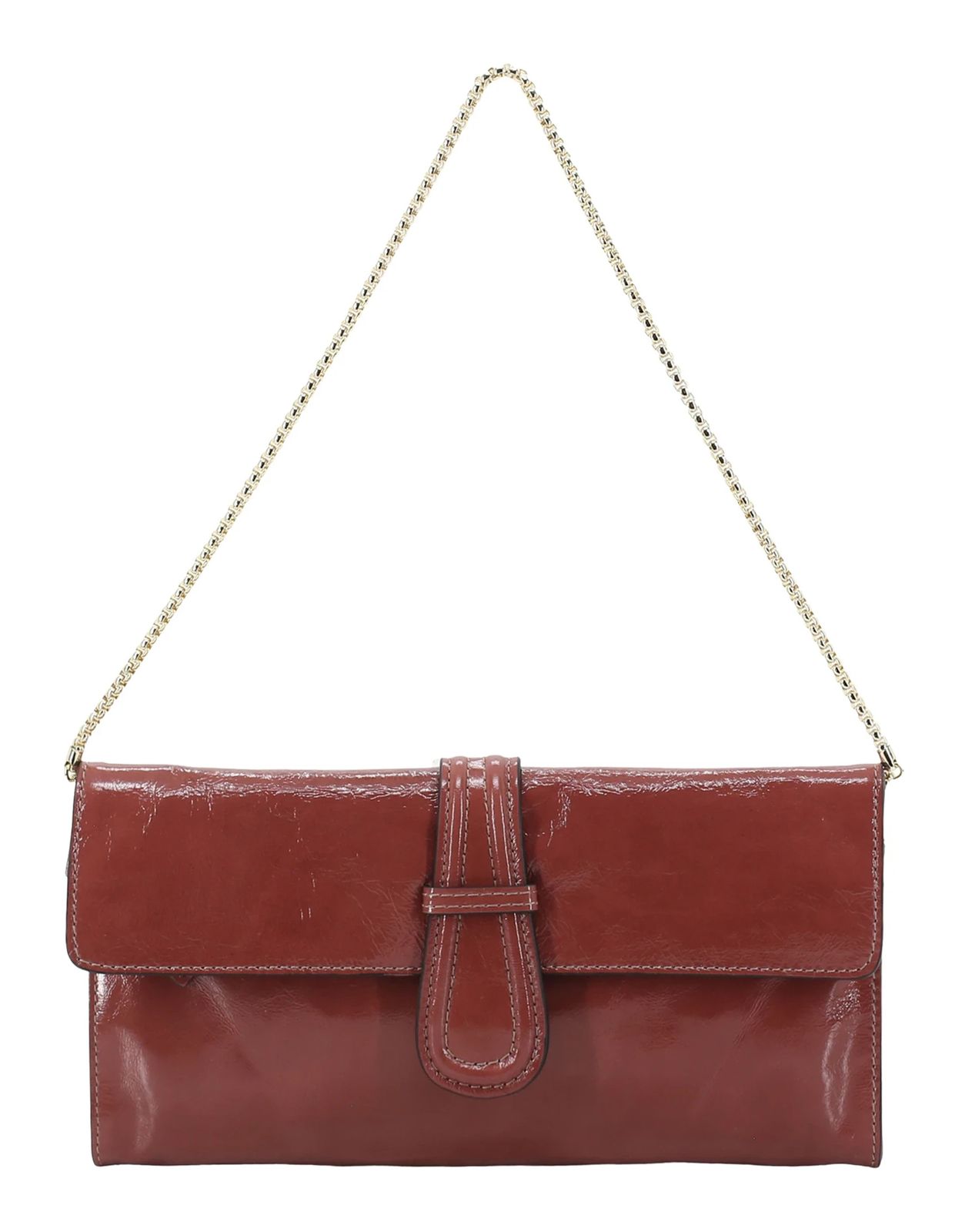 abro Leather Venice Luna Shoulder Bag Rosewood
