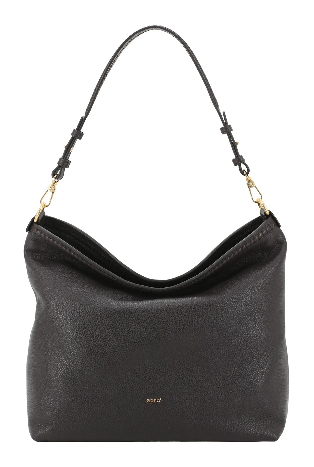 abro Leather Agave Signature Shoulder Bag Dark Brown