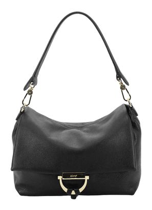 abro Leather Dalia Temi Shoulder Bag M Black / Gold