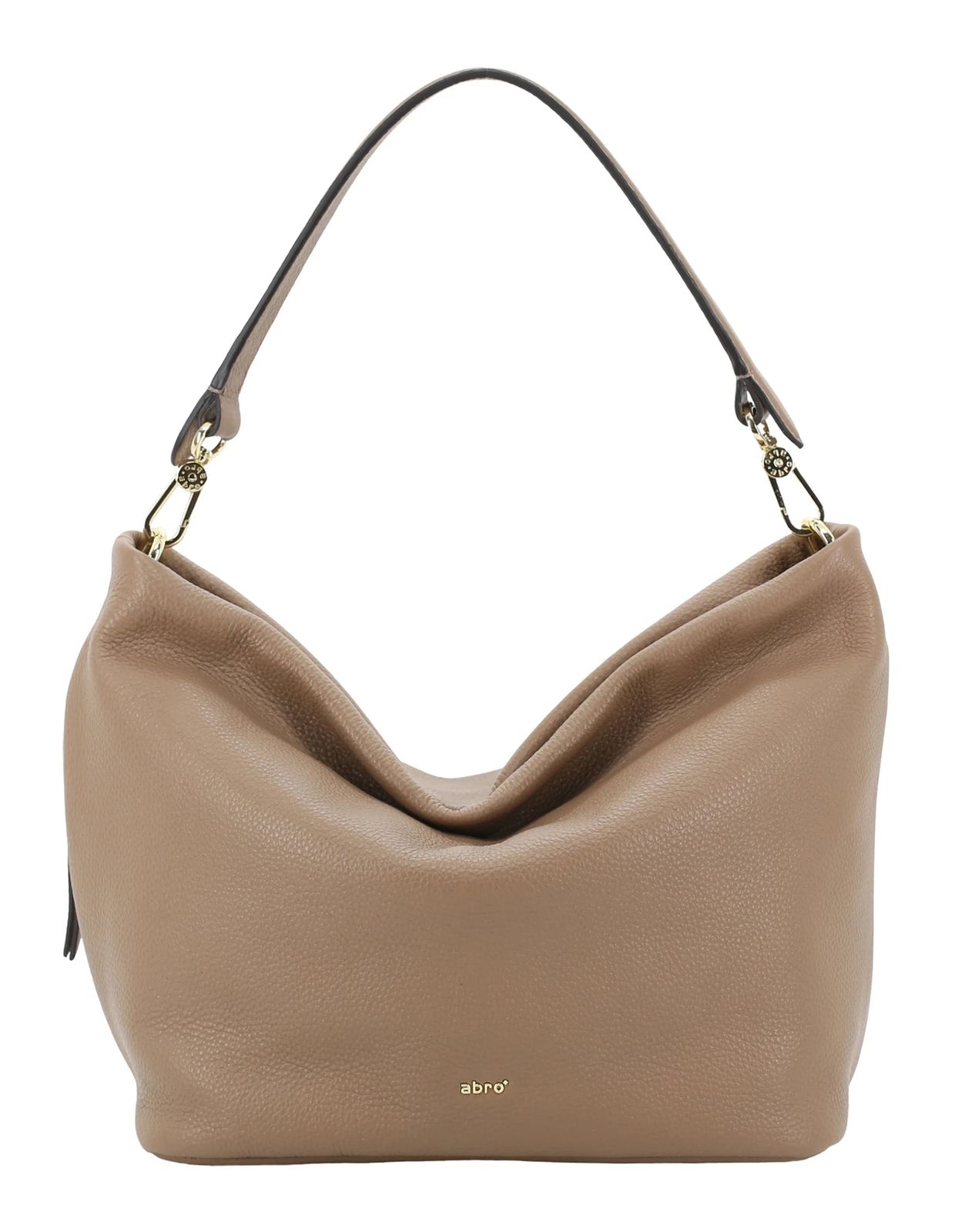 abro Leather Agave Ebony Big Shoulder Bag Cappuccino
