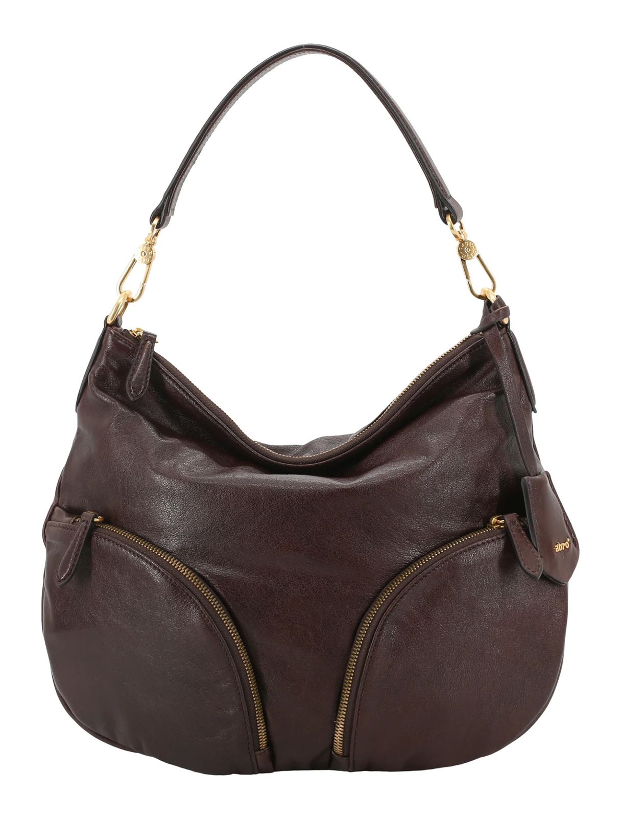 abro Leather Athene Washed Cargo Shoulder Bag M Caramel / Cognac